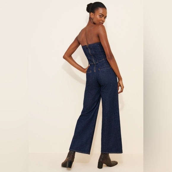 Anthropologie NWT Strapless Denim Corset Jumpsuit - 8 (runs small) - Picture 4 of 15